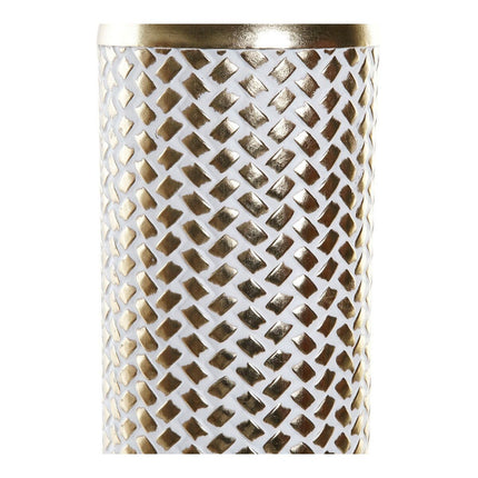 Vase DKD Home Decor Gold Metall Weiß (16 x 16 x 79 cm)