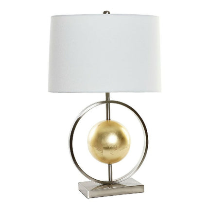 Tischlampe DKD Home Decor 8424001806843 40 x 22 x 64 cm Silberfarben Gold Metall Weiß 220 V 60 W