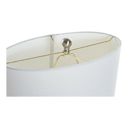 Tischlampe DKD Home Decor 8424001806843 40 x 22 x 64 cm Silberfarben Gold Metall Weiß 220 V 60 W