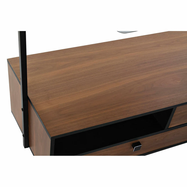 Konsolentisch mit 2 Schubladen DKD Home Decor 8424001807437 135 x 47 x 175 cm Spiegel Schwarz Metall Braun Mango-Holz
