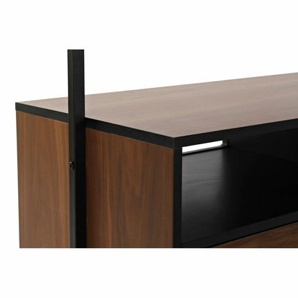 Konsolentisch mit 2 Schubladen DKD Home Decor 8424001807437 135 x 47 x 175 cm Spiegel Schwarz Metall Braun Mango-Holz