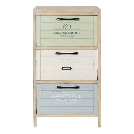 Schubladenschrank DKD Home Decor 40 x 31 x 73,5 cm natürlich Grau Beige Für Kinder Hellrosa Paulonia-Holz