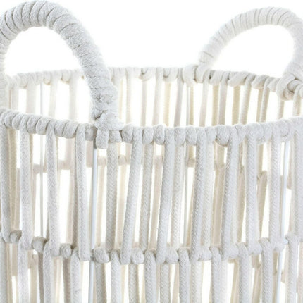 Korb-Set DKD Home Decor DC-180842 Weiß 39 x 39 x 46 cm Metall Boho