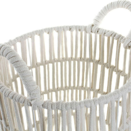 Korb-Set DKD Home Decor DC-180842 Weiß 39 x 39 x 46 cm Metall Boho