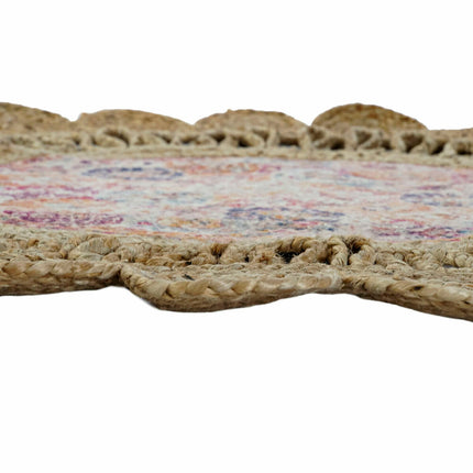 Teppich DKD Home Decor Chenille Jute Boho (120 x 120 x 0.5 cm)