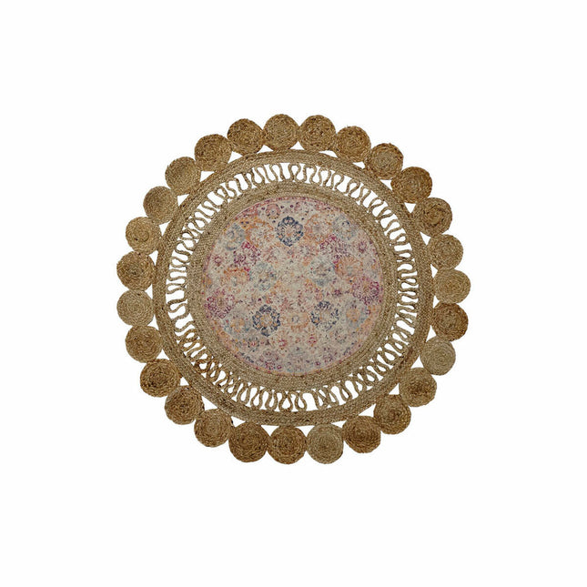 Teppich DKD Home Decor Chenille Jute Boho (120 x 120 x 0.5 cm)