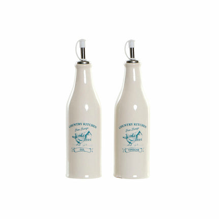 Öl- und Essig-Set DKD Home Decor 250 ml 6,1 x 6,1 x 23 cm türkis Edelstahl Weiß grün Dolomite