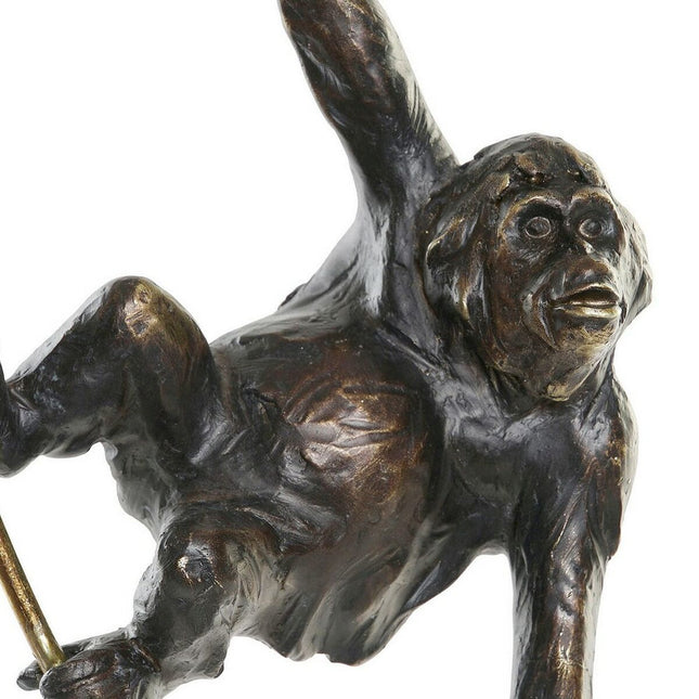 Deko-Figur DKD Home Decor Schwarz Gold Metall Harz Affe Moderne (18 x 11 x 59 cm)