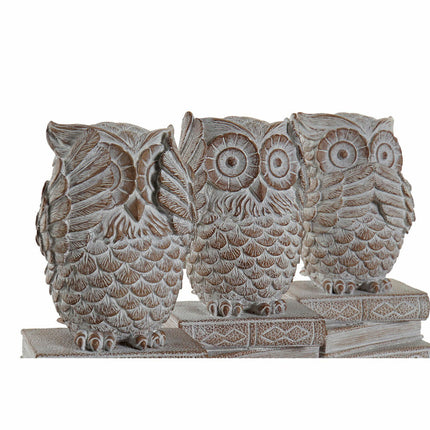 Deko-Figur DKD Home Decor Eule Weiß 11 x 11 x 20 cm Decapé (3 Stück)