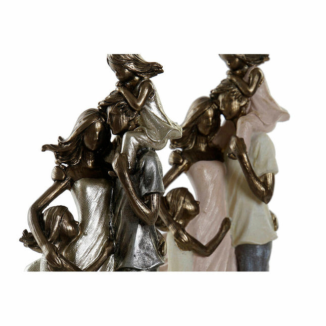 Deko-Figur DKD Home Decor 12,5 x 10,5 x 28 cm Rosa Kupfer Familie (2 Stück)
