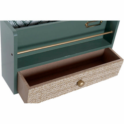 Mehrzweck-Organizer DKD Home Decor Minze grün Polypropylen (PP) Holz MDF (2 pcs) (30 x 9 x 17 cm)