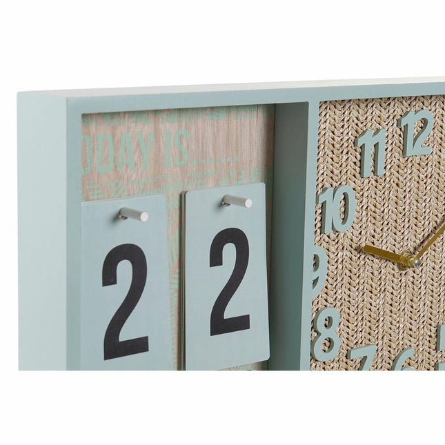 Wanduhr DKD Home Decor grün Polypropylen Tropical Holz MDF 40 x 5 x 24 cm (2 Stück)