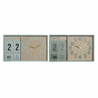 Wanduhr DKD Home Decor grün Polypropylen Tropical Holz MDF 40 x 5 x 24 cm (2 Stück)
