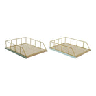 Schale DKD Home Decor 8424001813865 28,5 x 36 x 9 cm grün Polypropylen Holz MDF (2 Stück)