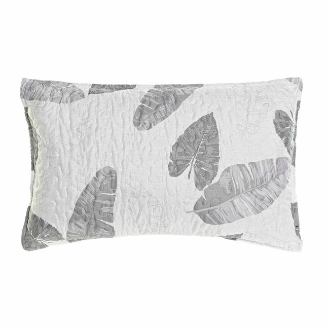 Kissen DKD Home Decor 8424001814572 60 x 10 x 40 cm Blume Grau Weiß Tropical