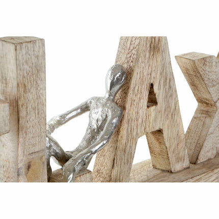 Deko-Figur DKD Home Decor Relax Silberfarben Aluminium (58 x 7 x 22 cm)
