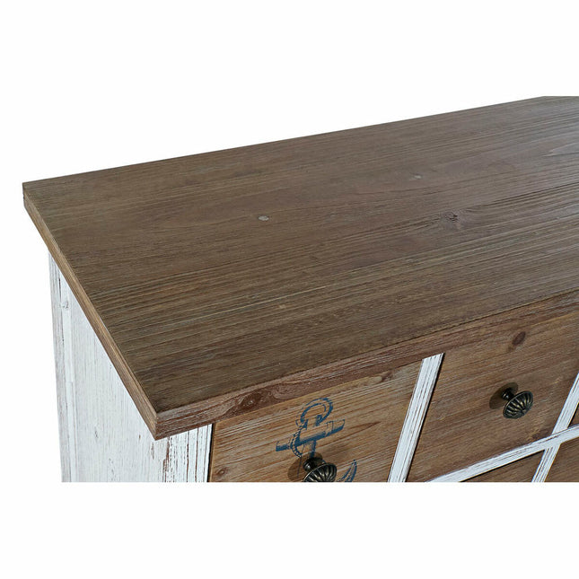 Beistelltisch DKD Home Decor 104 x 35 x 80,5 cm Tanne natürlich Schwarz Weiß