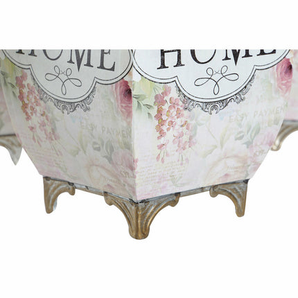 Blumentopf DKD Home Decor 21,5 x 21,5 x 25 cm Rosa Metall Blomster Shabby Chic