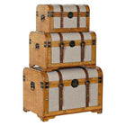 Truhe DKD Home Decor Holz Leinwand (3 pcs)
