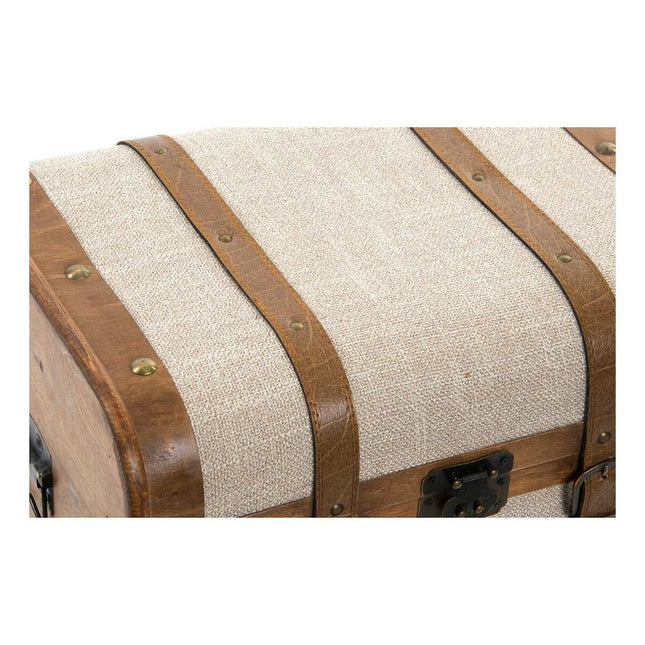 Schubladenschrank DKD Home Decor 45 x 35 x 71 cm Leinwand natürlich Beige Holz Kolonial