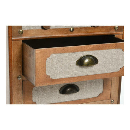 Schubladenschrank DKD Home Decor 45 x 35 x 71 cm Leinwand natürlich Beige Holz Kolonial