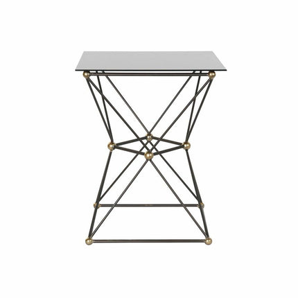 Beistelltisch DKD Home Decor 8424001820344 45 x 45 x 55,5 cm Kristall Schwarz Gold Metall