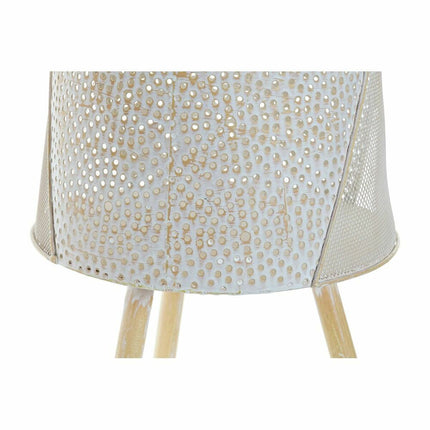 Blumentopfset DKD Home Decor Metall Braun Weiß (27 x 27 x 52 cm)