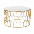 Beistelltisch DKD Home Decor 8424001823222 Gold Weiß Marmor Eisen (87 x 87 x 51,5 cm)