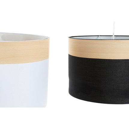 Deckenlampe DKD Home Decor 38 x 38 x 25 cm Scandi natürlich Silberfarben Schwarz Weiß 220 V 50 W (2 Stück)