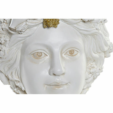 Blumentopf DKD Home Decor Damen Gold Weiß Harz Neoklassisch (23 x 23 x 30 cm)