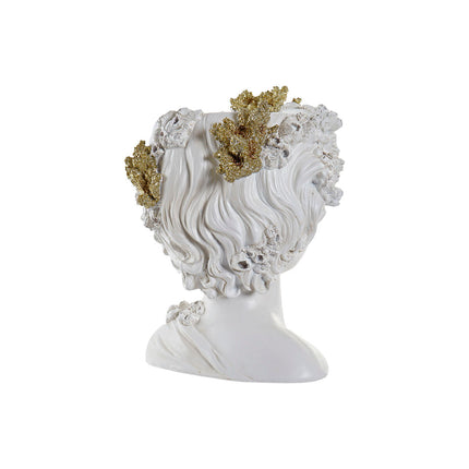 Blumentopf DKD Home Decor Damen Gold Weiß Harz Neoklassisch (23 x 23 x 30 cm)
