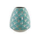 Vase DKD Home Decor Porzellan türkis Orientalisch Verchromt 16 x 16 x 18 cm