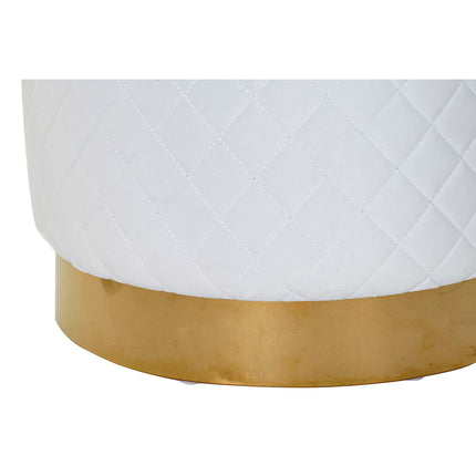 Fußstütze DKD Home Decor Weiß Polyester Holz MDF (41 x 41 x 41 cm)