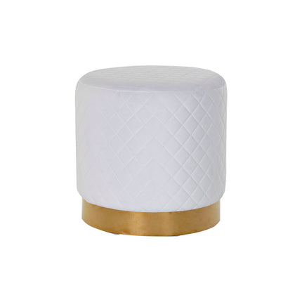 Fußstütze DKD Home Decor Weiß Polyester Holz MDF (41 x 41 x 41 cm)