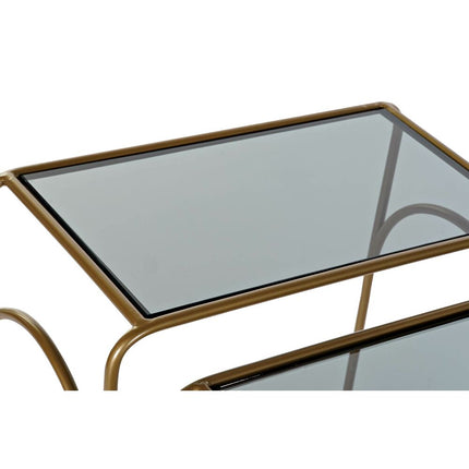 2nd-Set Tischchen DKD Home Decor Kristall Gold Metall (55 x 30 x 55 cm)