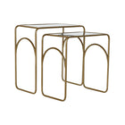 2nd-Set Tischchen DKD Home Decor Kristall Gold Metall (55 x 30 x 55 cm)