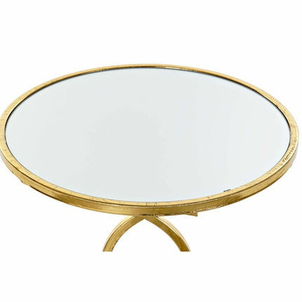 Beistelltisch DKD Home Decor Spiegel Gold Metall (41 x 41 x 64 cm)