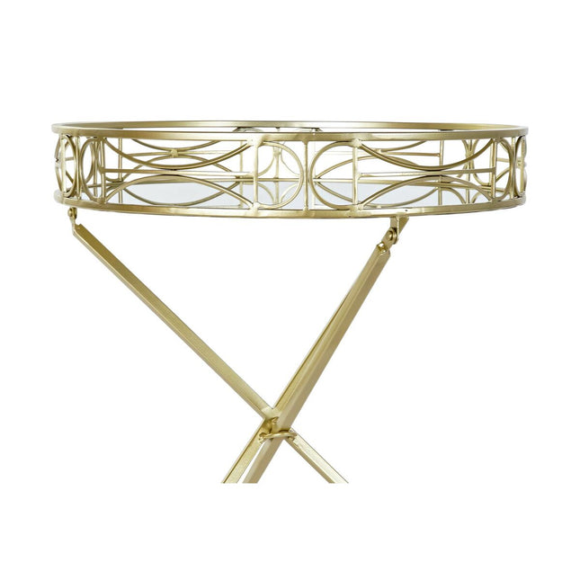 Beistelltisch DKD Home Decor Spiegel Gold Metall (48,5 x 48,5 x 58,5 cm)