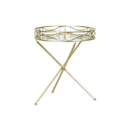 Beistelltisch DKD Home Decor Spiegel Gold Metall (48,5 x 48,5 x 58,5 cm)