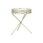 Beistelltisch DKD Home Decor Spiegel Gold Metall (48,5 x 48,5 x 58,5 cm)