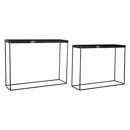 Konsole DKD Home Decor 107,5 x 32,5 x 80,5 cm Kristall Schwarz Metall