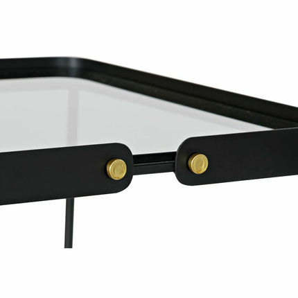 2nd-Set Tischchen DKD Home Decor Kristall Schwarz Gold Metall (42 x 42 x 56 cm)