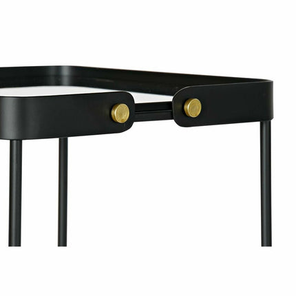 2nd-Set Tischchen DKD Home Decor Kristall Schwarz Metall (31 x 31 x 64 cm) (2 pcs)