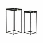 2nd-Set Tischchen DKD Home Decor Kristall Schwarz Metall (31 x 31 x 64 cm) (2 pcs)