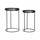 2nd-Set Tischchen DKD Home Decor Kristall Schwarz Gold Metall (38 x 38 x 59 cm)