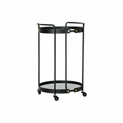 Beistelltisch DKD Home Decor Kristall Schwarz Metall (47 x 46 x 71 cm)