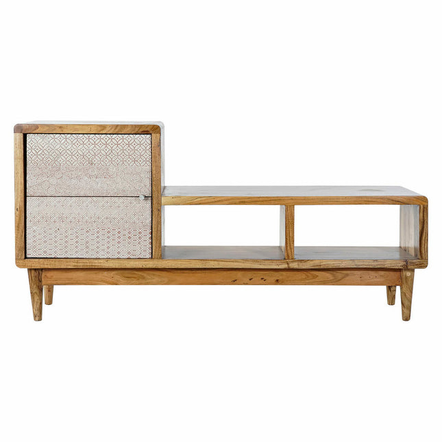 TV-Möbel DKD Home Decor 125 x 41 x 62 cm natürlich Metall Creme Akazienholz