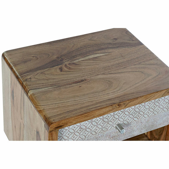 Nachttisch DKD Home Decor Metall Akazienholz (44 x 35 x 50 cm)