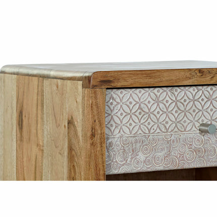 Nachttisch DKD Home Decor Metall Akazienholz (44 x 35 x 50 cm)