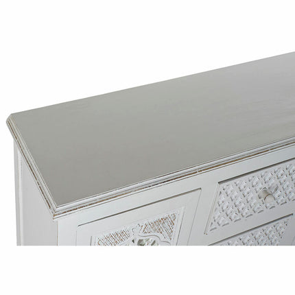 Anrichte DKD Home Decor Weiß Spiegel Mango-Holz (122 x 39 x 77 cm)